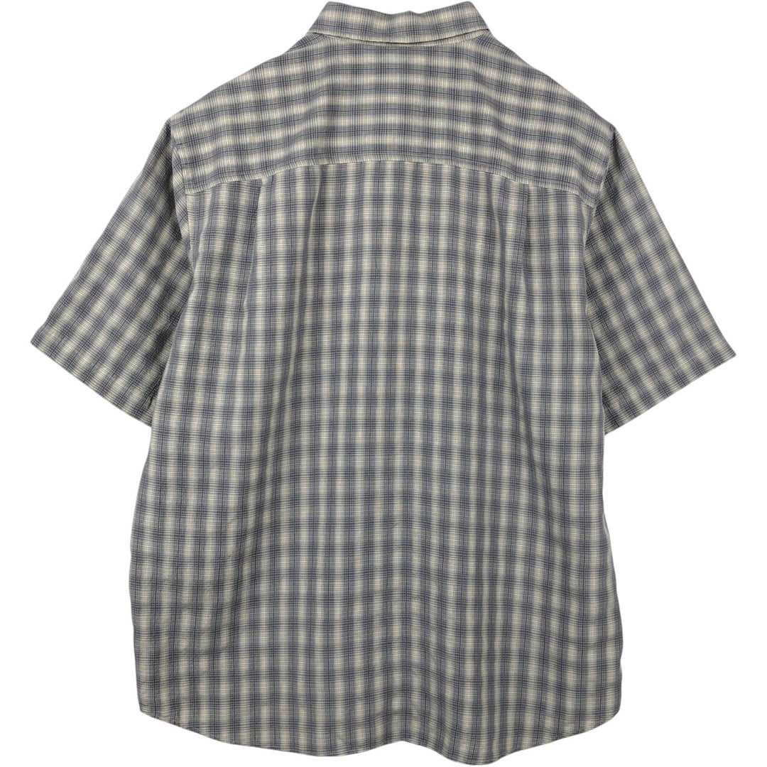 Woolrich short-sleeved button-down check shirt, men's size L (approx.) Modal gray type Vintage Second Hand