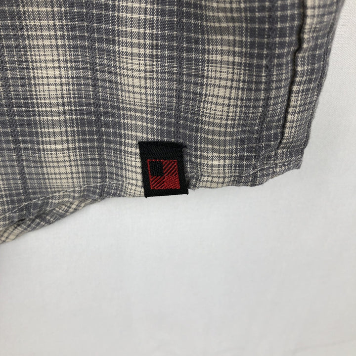 Woolrich short-sleeved button-down check shirt, men's size L (approx.) Modal gray type Vintage Second Hand