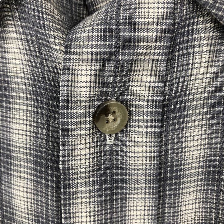Woolrich short-sleeved button-down check shirt, men's size L (approx.) Modal gray type Vintage Second Hand