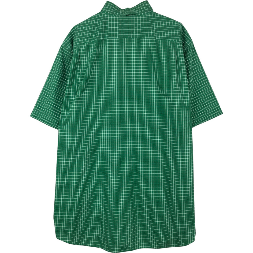 90s-00'S LLBean Traditional Fit Short-Sleeve Button-Down Check Shirt, Men's Size L (approx.), Vintage cotton green type Vintage Second Hand