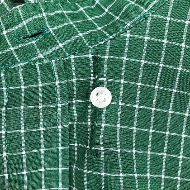 90s-00'S LLBean Traditional Fit Short-Sleeve Button-Down Check Shirt, Men's Size L (approx.), Vintage cotton green type Vintage Second Hand