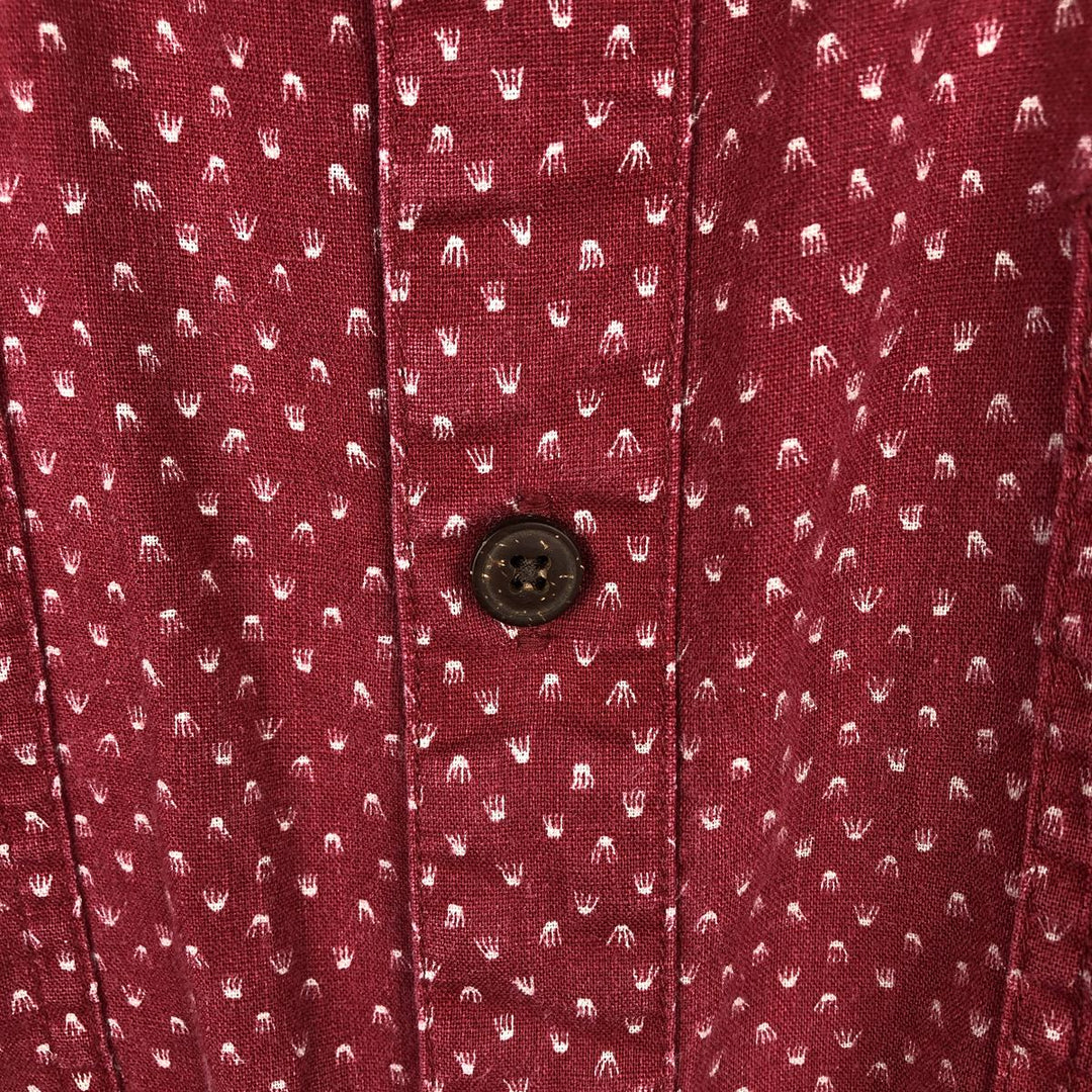 Patagonia 53139SP17 Backstep Shirt, all-over print, short-sleeved, hemp shirt, boxy shirt, men's size XL equivalent. Hemp red type Vintage Second Hand