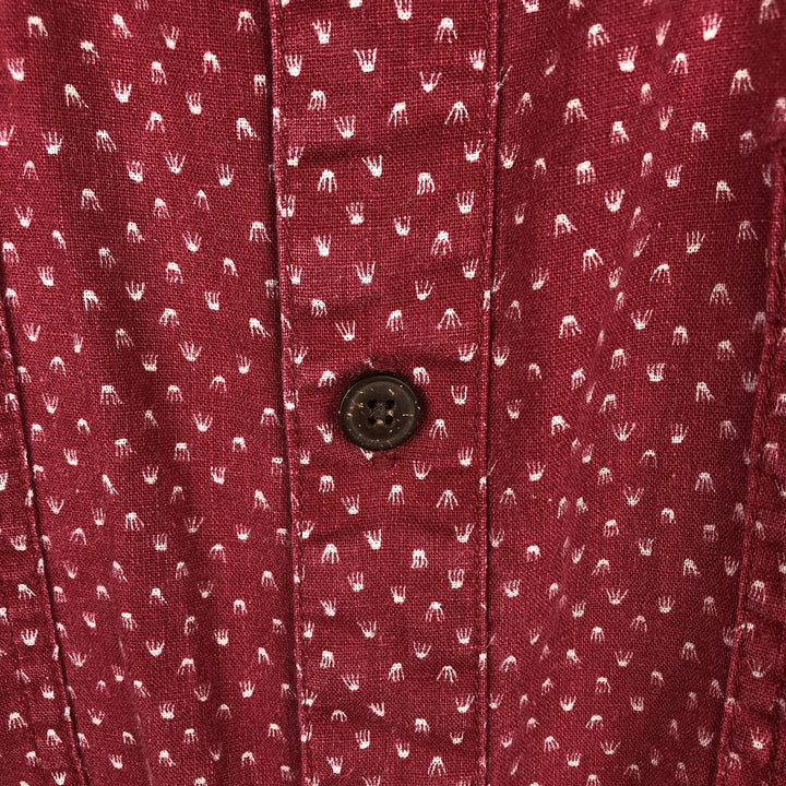 Patagonia 53139SP17 Backstep Shirt, all-over print, short-sleeved, hemp shirt, boxy shirt, men's size XL equivalent. Hemp red type Vintage Second Hand
