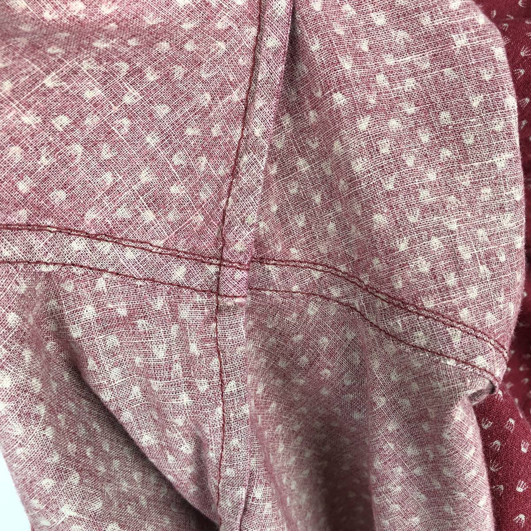 Patagonia 53139SP17 Backstep Shirt, all-over print, short-sleeved, hemp shirt, boxy shirt, men's size XL equivalent. Hemp red type Vintage Second Hand