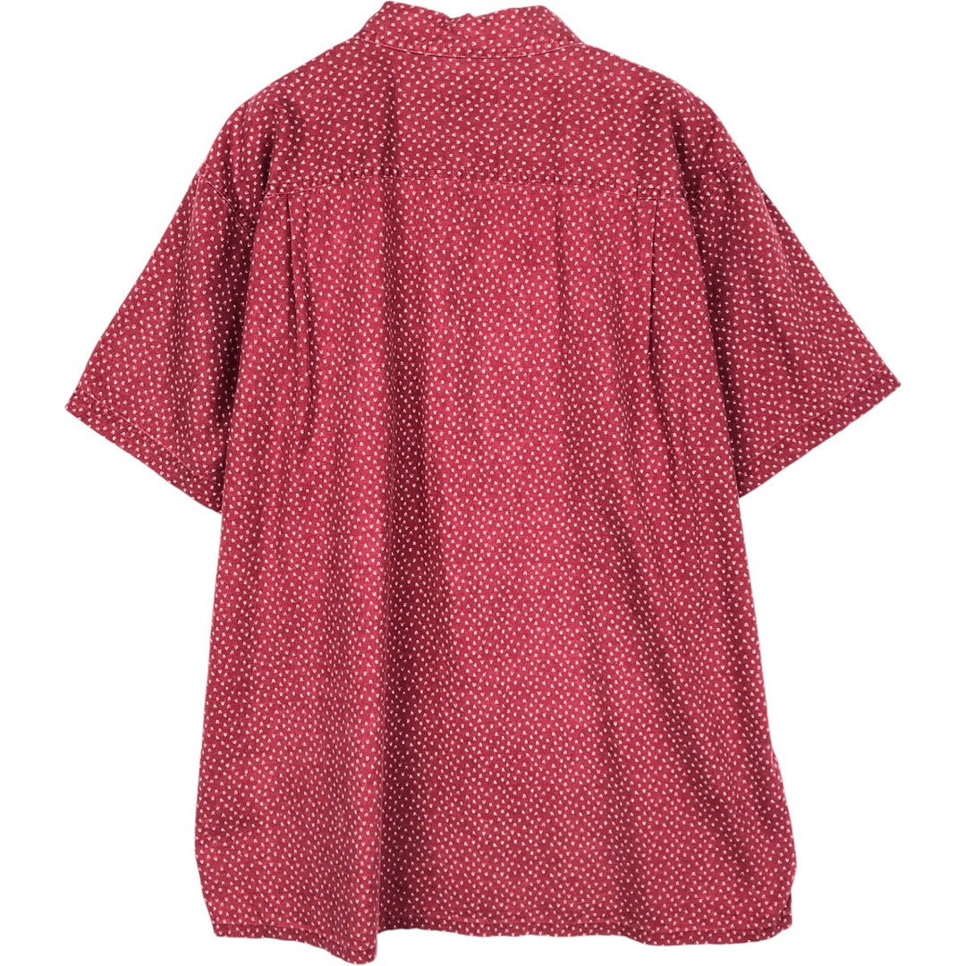 Patagonia 53139SP17 Backstep Shirt, all-over print, short-sleeved, cotton x hemp, boxy shirt, men's size XL equivalent. Hemp red type Vintage Second Hand