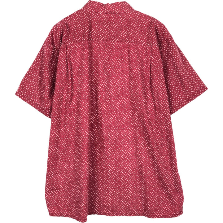 Patagonia 53139SP17 Backstep Shirt, all-over print, short-sleeved, cotton x hemp, boxy shirt, men's size XL equivalent. Hemp red type Vintage Second Hand
