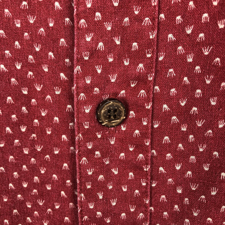 Patagonia 53139SP17 Backstep Shirt, all-over print, short-sleeved, cotton x hemp, boxy shirt, men's size XL equivalent. Hemp red type Vintage Second Hand