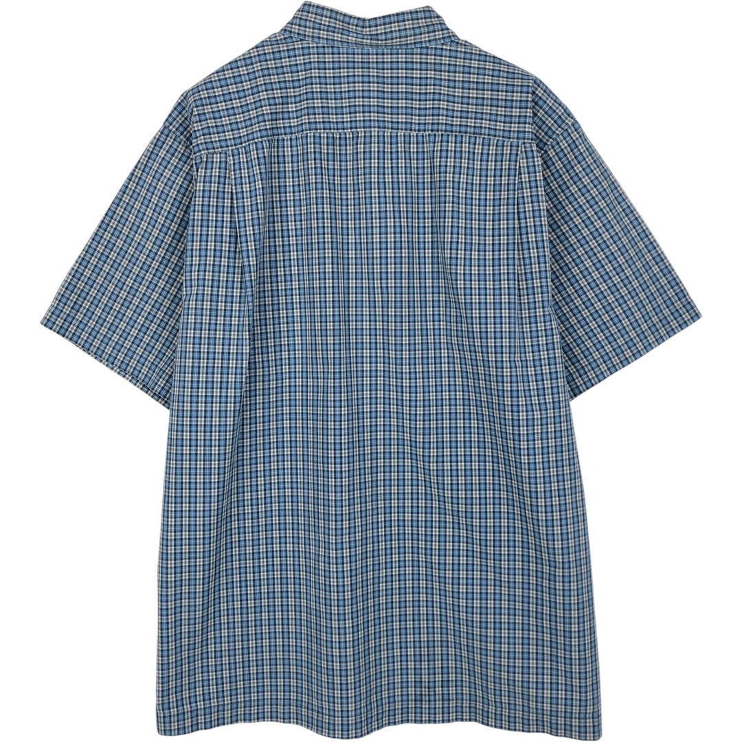 90'S GAP (Old GAP) Short-Sleeve Button-Down Check Shirt, Boxy Shirt, Men's Size L (Equivalent), Vintage cotton Blue type light blue Vintage Second Hand