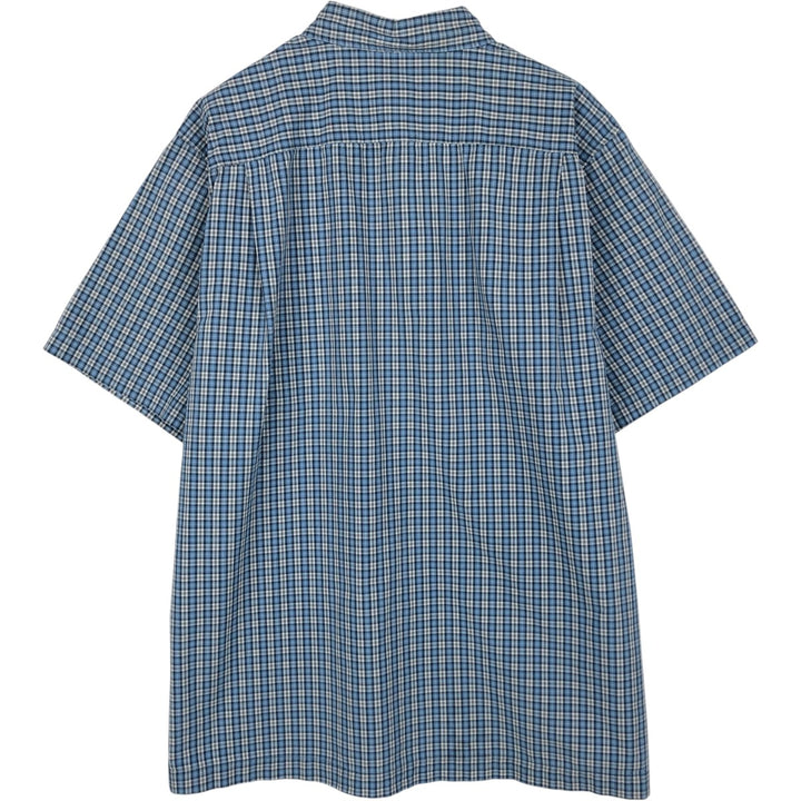 90'S GAP (Old GAP) Short-Sleeve Button-Down Check Shirt, Boxy Shirt, Men's Size L (Equivalent), Vintage cotton Blue type light blue Vintage Second Hand