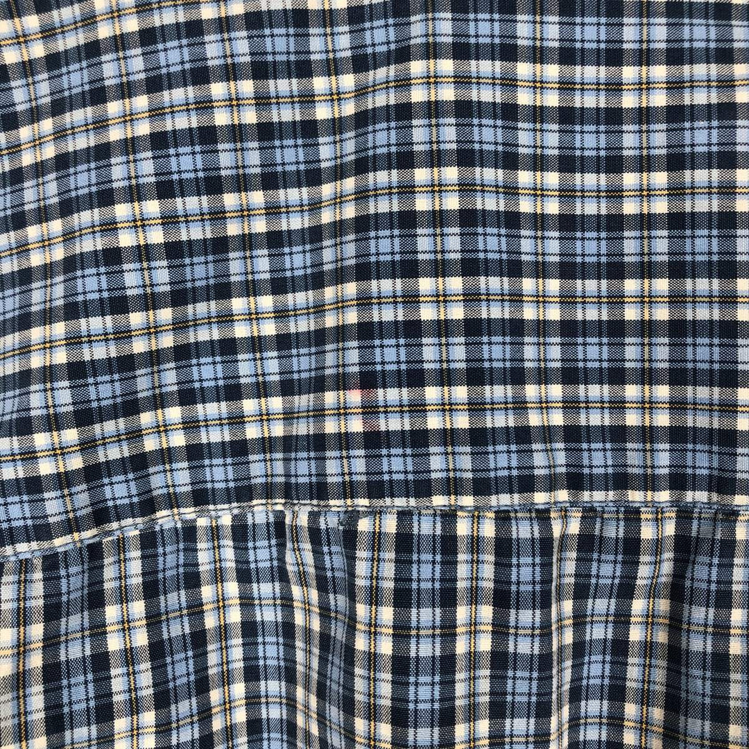 90'S GAP (Old GAP) Short-Sleeve Button-Down Check Shirt, Boxy Shirt, Men's Size L (Equivalent), Vintage cotton Blue type light blue Vintage Second Hand