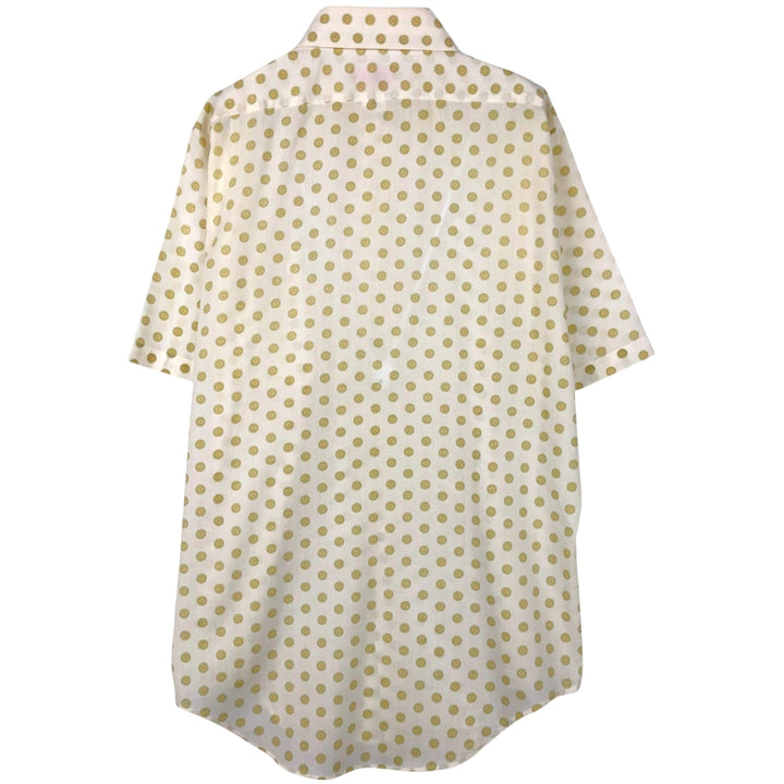 70'S Arrow GETAWAY all-over print short-sleeved poly-cotton shirt, men's size L equivalent, vintage. polyester white type Vintage Second Hand