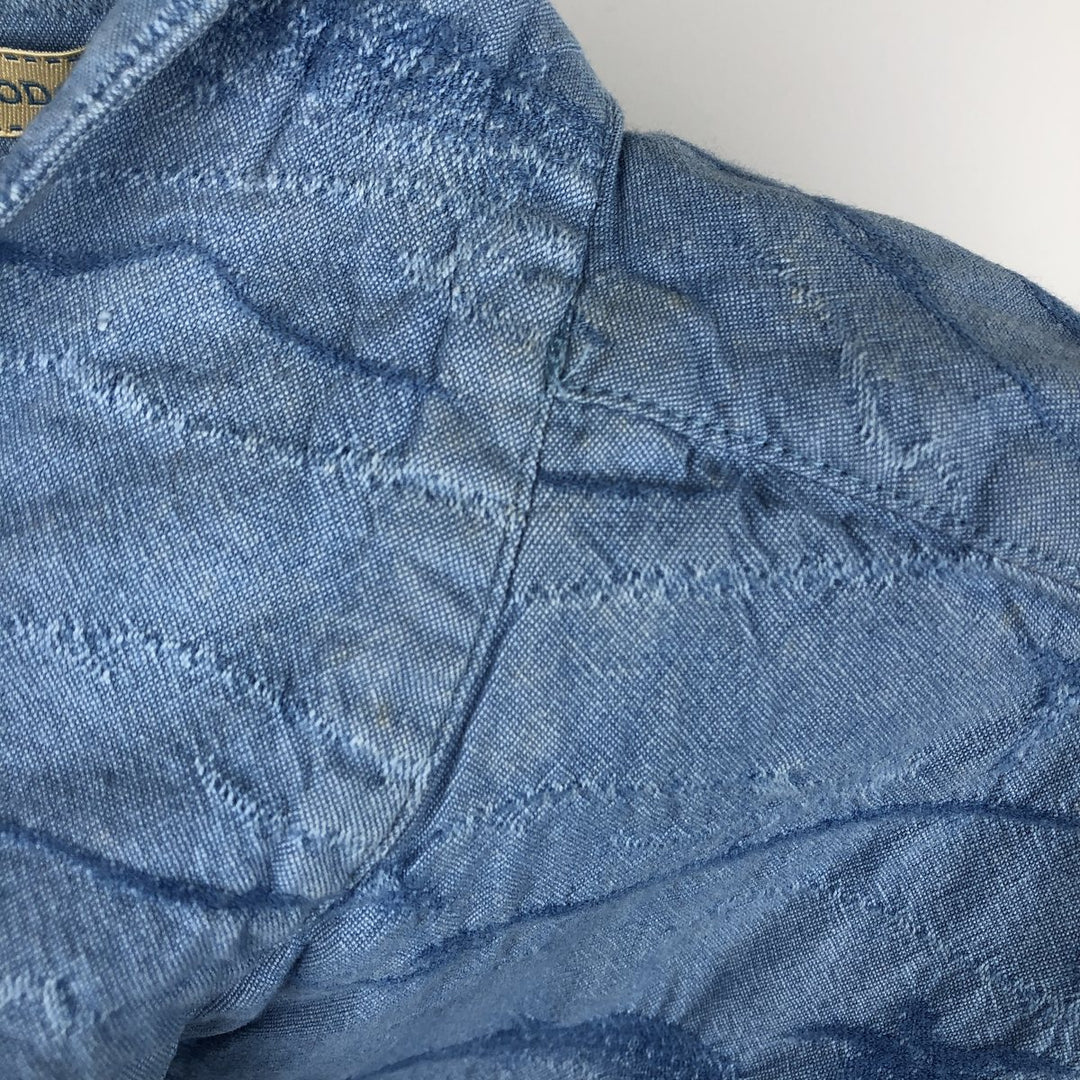 2000'S Columbia RIVER LODGE all-over fish print short-sleeved open-collar cotton shirt, boxy fit, men's size XL equivalent. cotton Blue type light blue Vintage Second Hand
