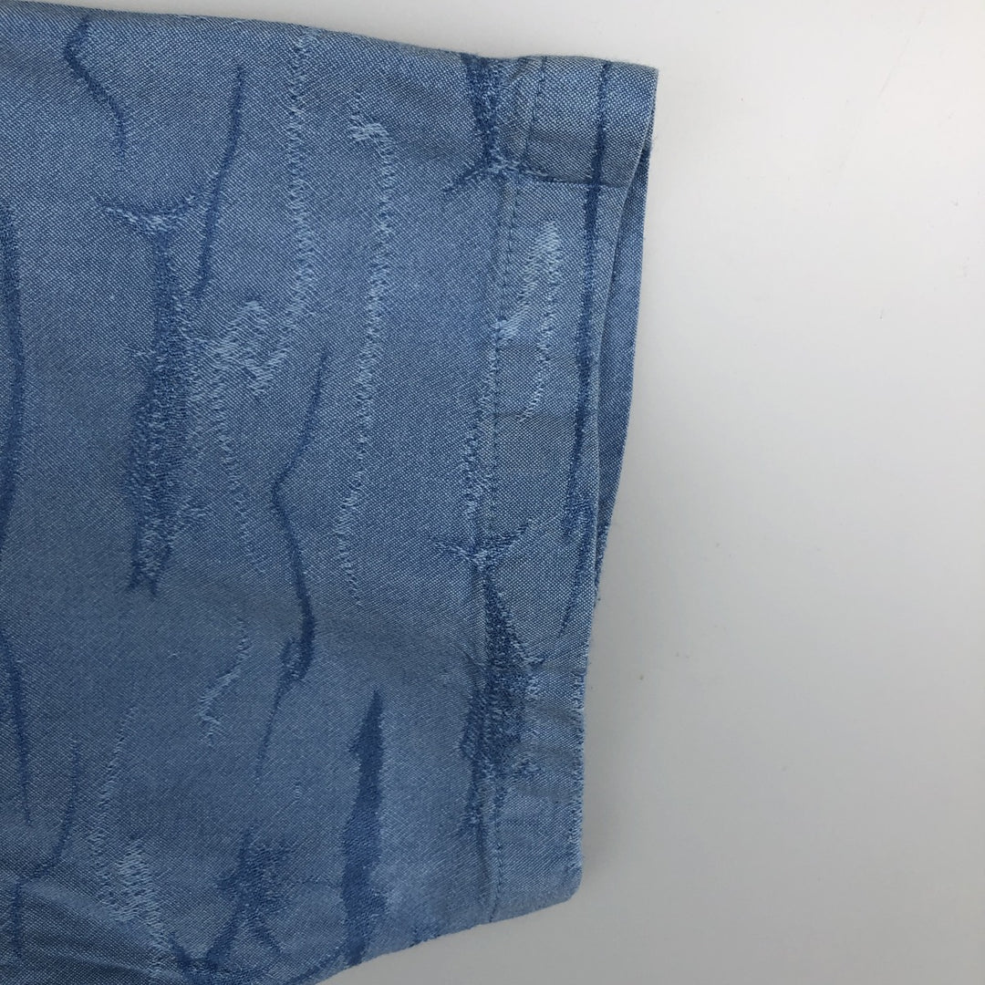 2000'S Columbia RIVER LODGE all-over fish print short-sleeved open-collar cotton shirt, boxy fit, men's size XL equivalent. cotton Blue type light blue Vintage Second Hand