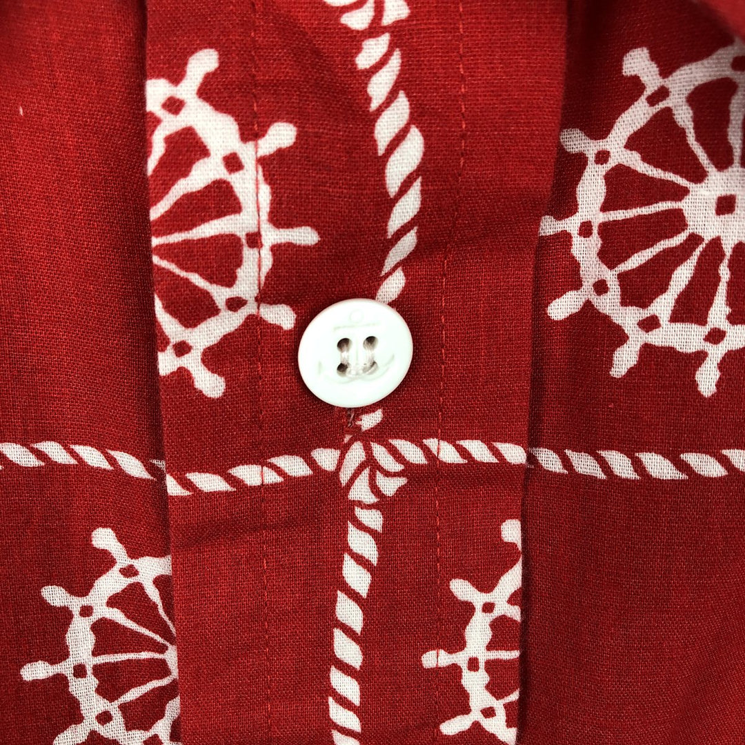 70'S RICHMAN BROTHERS all-over print short-sleeved polyester/cotton shirt, made in USA, men's size L equivalent, vintage. cotton red type Vintage Second Hand