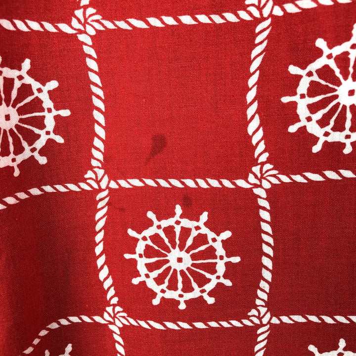 70'S RICHMAN BROTHERS all-over print short-sleeved polyester/cotton shirt, made in USA, men's size L equivalent, vintage. cotton red type Vintage Second Hand