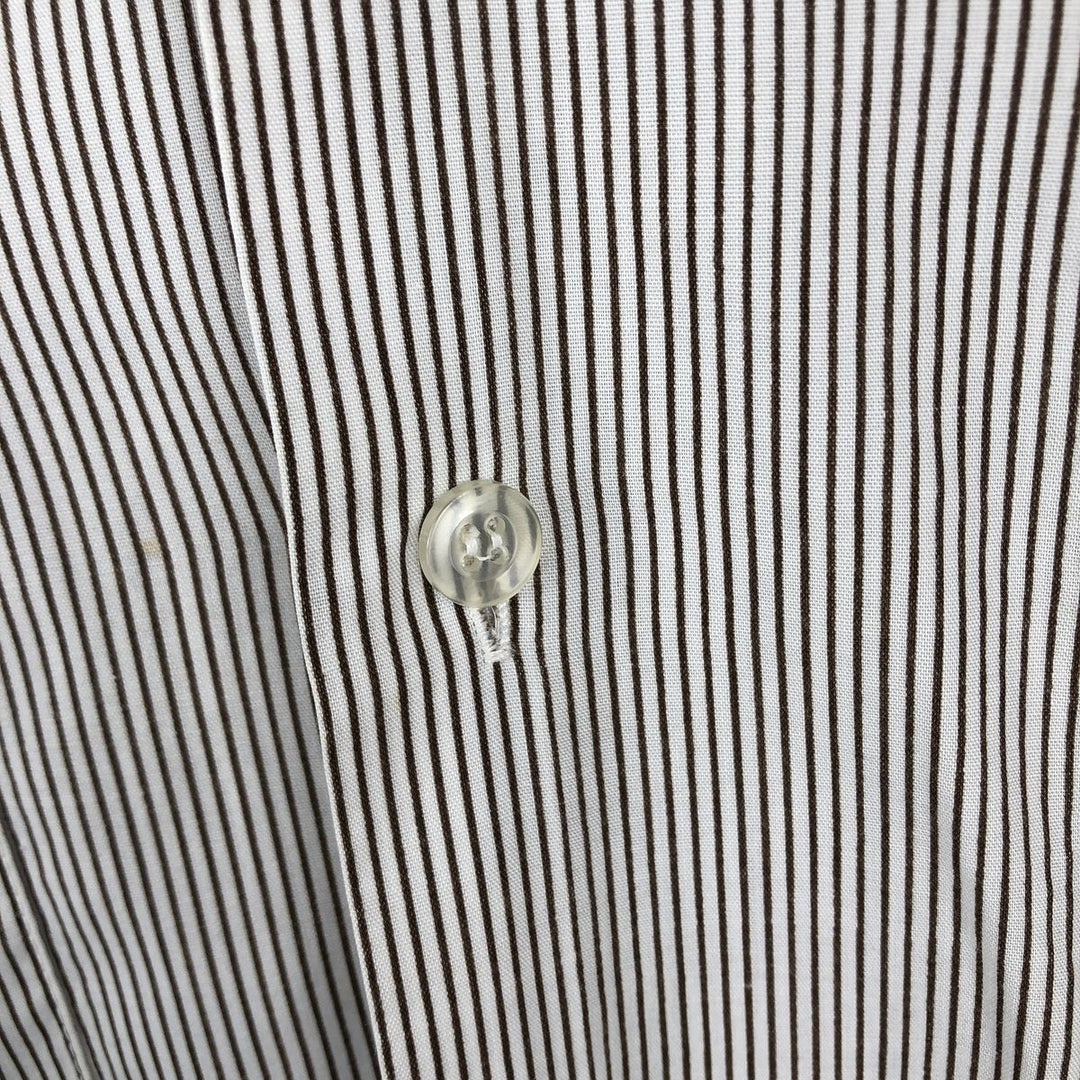 90'S ROMANI Embroidered Stripe Pattern Short-Sleeve Open Collar Mexican Shirt Cuban Shirt Box Shirt Men's Size M polyester white type Vintage Second Hand