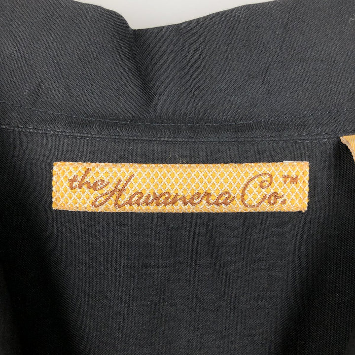 The Havanera Shirt Co. Short-sleeved open-collar Mexican shirt, Cuban shirt, boxy shirt, men's size M. polyester black type Vintage Second Hand