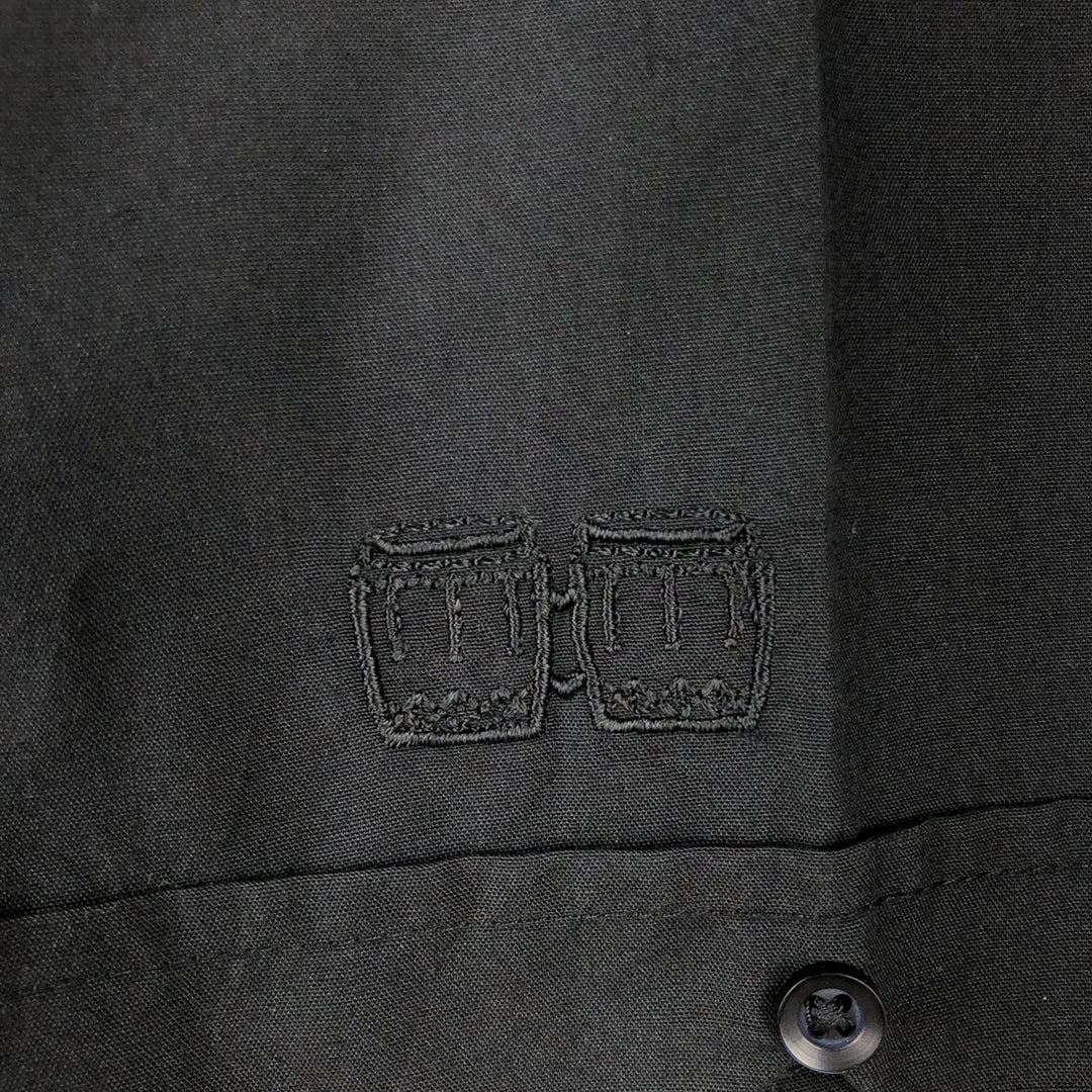The Havanera Shirt Co. Short-sleeved open-collar Mexican shirt, Cuban shirt, boxy shirt, men's size M. polyester black type Vintage Second Hand