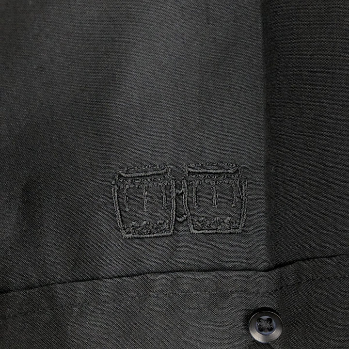 The Havanera Shirt Co. Short-sleeved open-collar Mexican shirt, Cuban shirt, boxy shirt, men's size M. polyester black type Vintage Second Hand