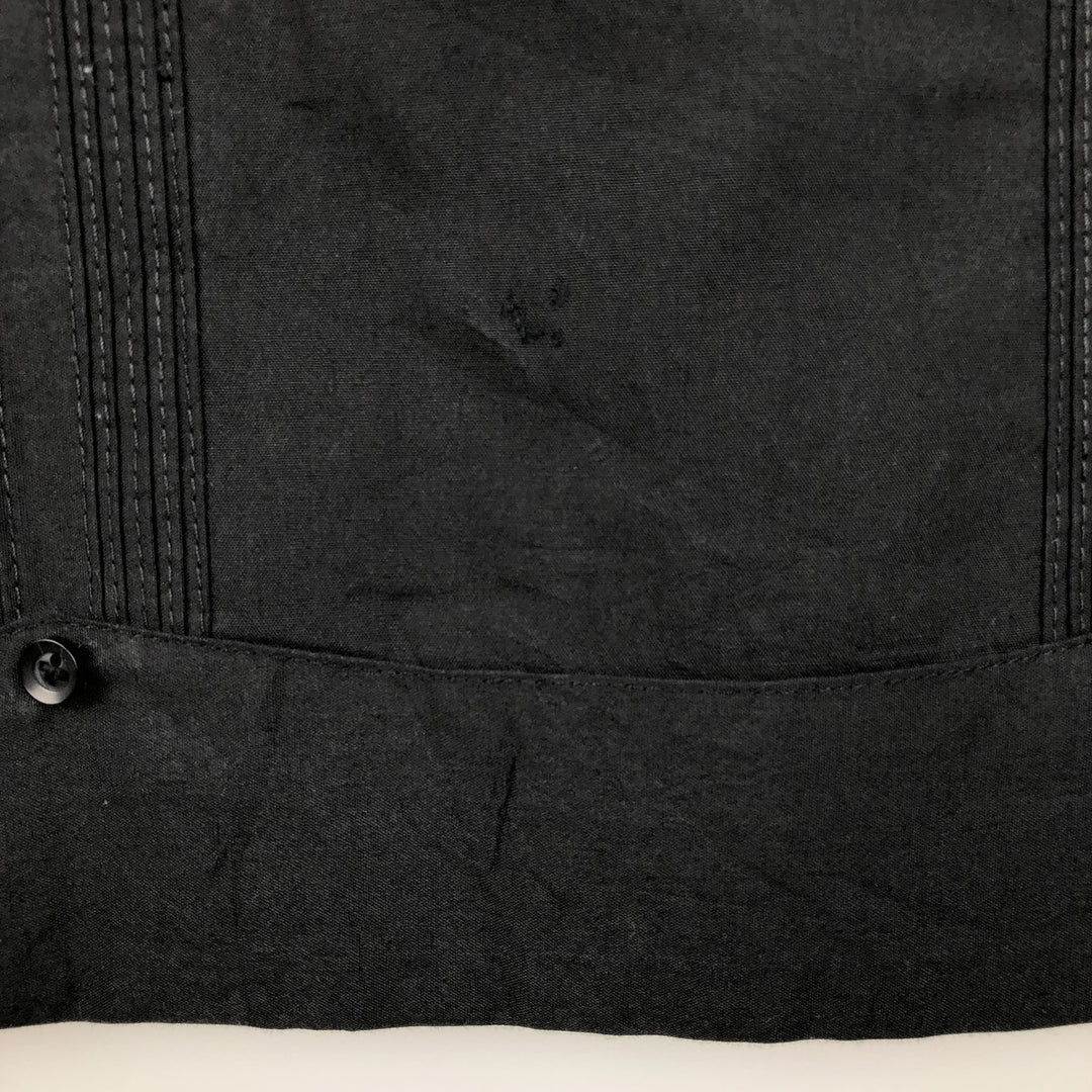 The Havanera Shirt Co. Short-sleeved open-collar Mexican shirt, Cuban shirt, boxy shirt, men's size M. polyester black type Vintage Second Hand