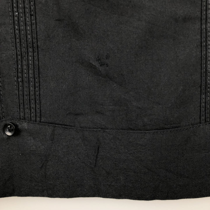 The Havanera Shirt Co. Short-sleeved open-collar Mexican shirt, Cuban shirt, boxy shirt, men's size M. polyester black type Vintage Second Hand