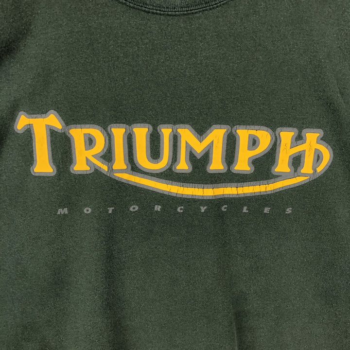 Gildan Triumph Motorcycle T-Shirt, Men's Size XXL (approx.) cotton dark green Vintage Second Hand