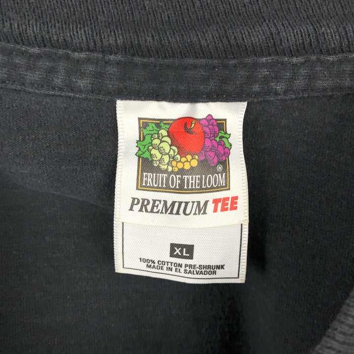 2000'S Fruit of the Loom Eagle Pattern Fire Pattern Motorcycle T-Shirt, Men's Size XL (approx.) cotton black type Vintage Second Hand
