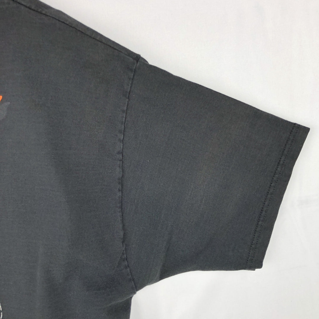 2000'S Fruit of the Loom Eagle Pattern Fire Pattern Motorcycle T-Shirt, Men's Size XL (approx.) cotton black type Vintage Second Hand