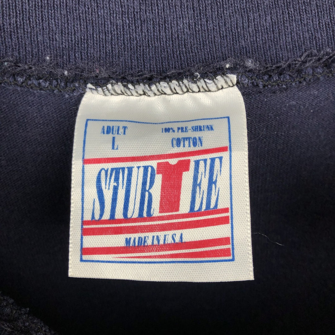 90'S STURTEE Eagle Pattern Motorcycle T-Shirt, Made in USA, Men's Size L (Equivalent), Vintage cotton navy blue type Vintage Second Hand