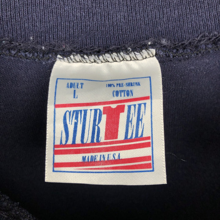 90'S STURTEE Eagle Pattern Motorcycle T-Shirt, Made in USA, Men's Size L (Equivalent), Vintage cotton navy blue type Vintage Second Hand