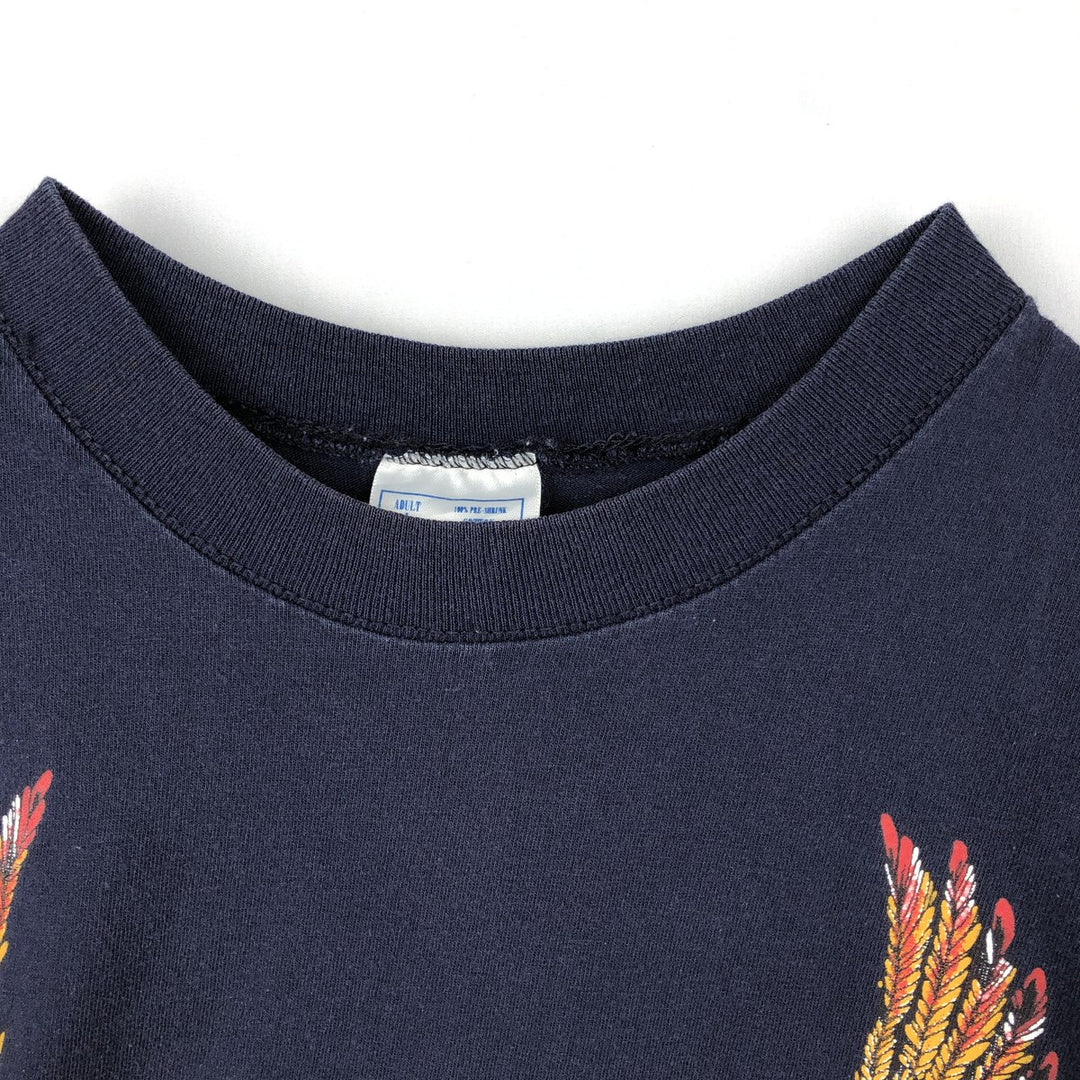 90'S STURTEE Eagle Pattern Motorcycle T-Shirt, Made in USA, Men's Size L (Equivalent), Vintage cotton navy blue type Vintage Second Hand