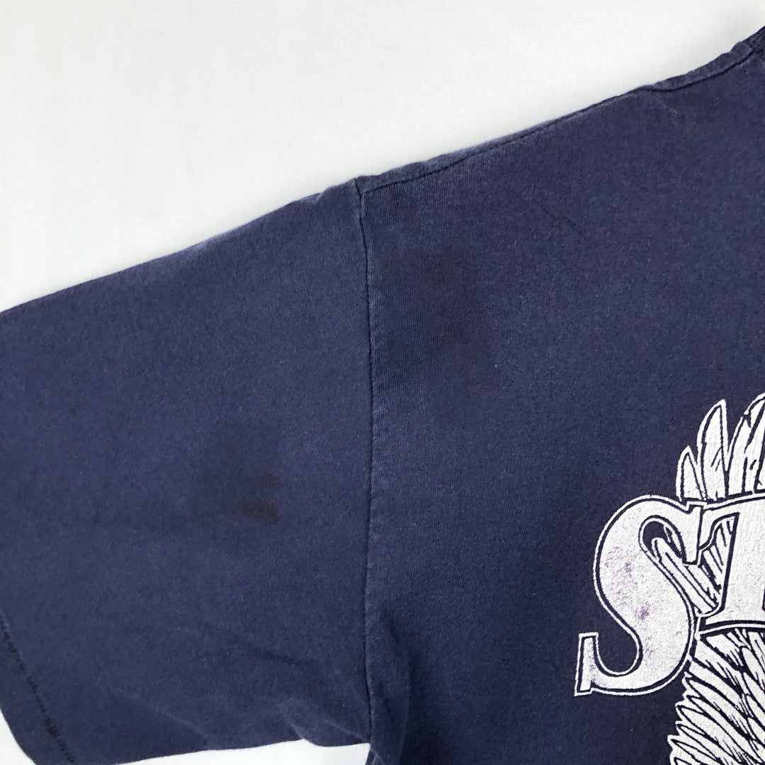 90'S STURTEE Eagle Pattern Motorcycle T-Shirt, Made in USA, Men's Size L (Equivalent), Vintage cotton navy blue type Vintage Second Hand