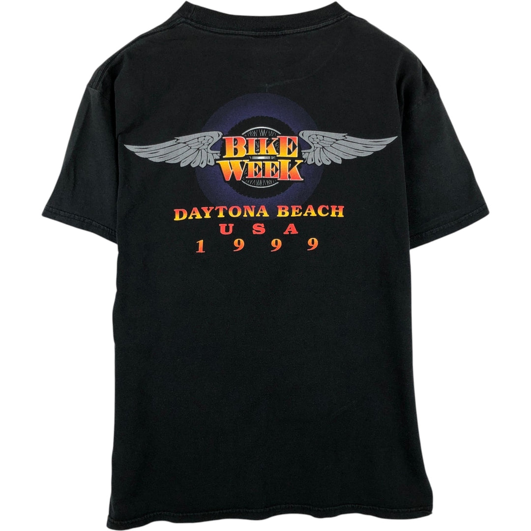90'S Sherry Eagle Pattern Motorcycle T-Shirt, Men's Size L (approx.), Vintage cotton black type Vintage Second Hand