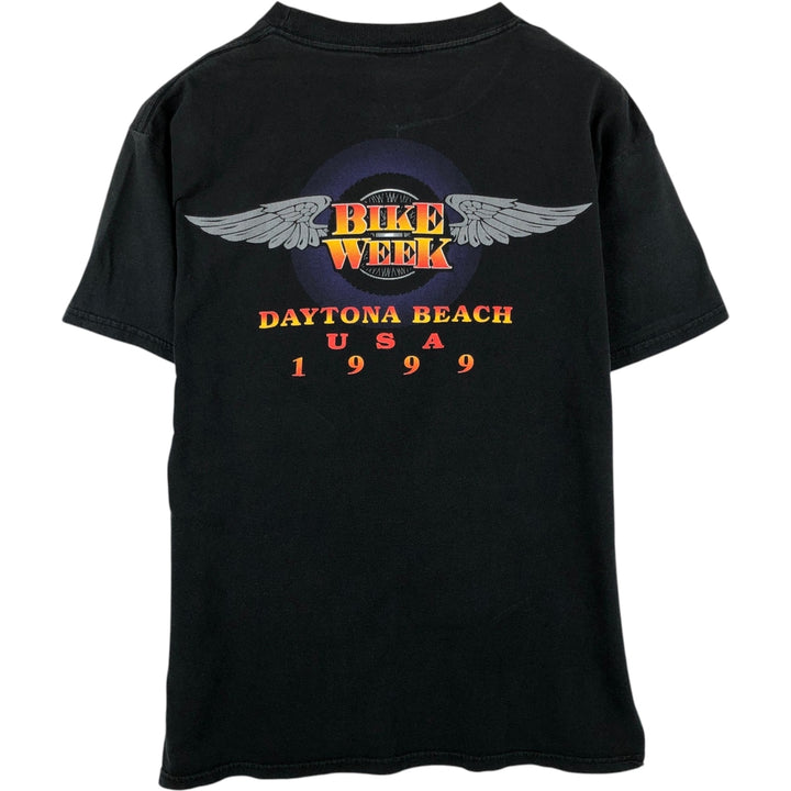 90'S Sherry Eagle Pattern Motorcycle T-Shirt, Men's Size L (approx.), Vintage cotton black type Vintage Second Hand