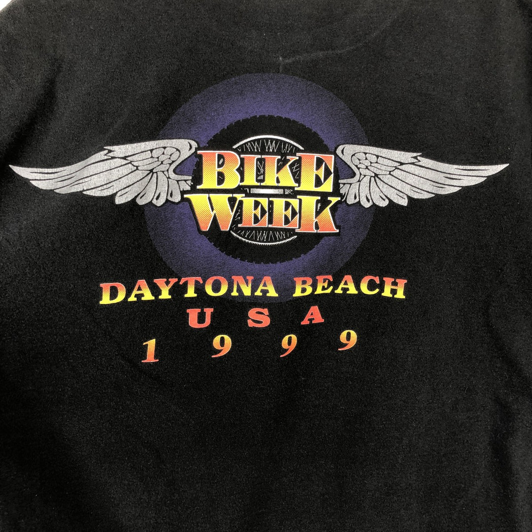 90'S Sherry Eagle Pattern Motorcycle T-Shirt, Men's Size L (approx.), Vintage cotton black type Vintage Second Hand