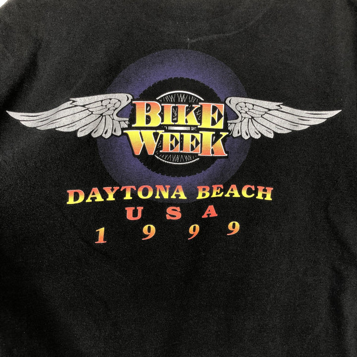 90'S Sherry Eagle Pattern Motorcycle T-Shirt, Men's Size L (approx.), Vintage cotton black type Vintage Second Hand
