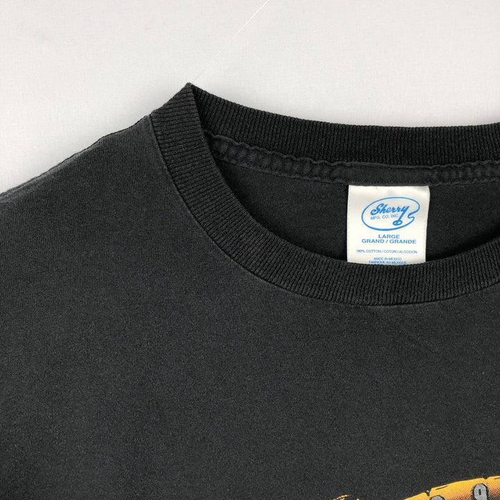 90'S Sherry Eagle Pattern Motorcycle T-Shirt, Men's Size L (approx.), Vintage cotton black type Vintage Second Hand