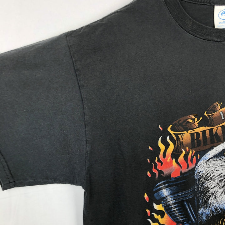 90'S Sherry Eagle Pattern Motorcycle T-Shirt, Men's Size L (approx.), Vintage cotton black type Vintage Second Hand