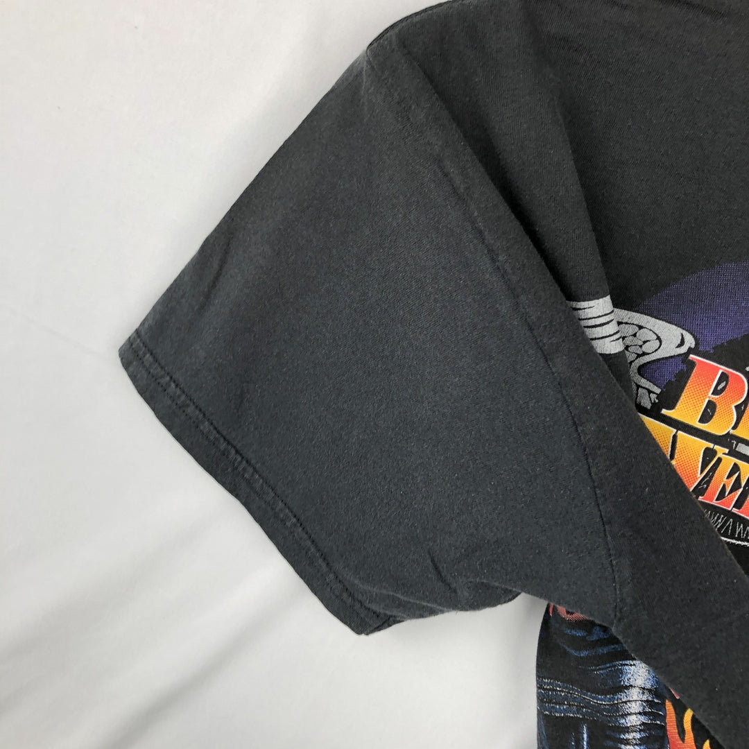 90'S Sherry Eagle Pattern Motorcycle T-Shirt, Men's Size L (approx.), Vintage cotton black type Vintage Second Hand