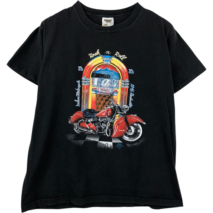 90'S TENNESSEE RIVER Indian Motorcycle T-shirt, Made in USA, Men's Size L (approx.), Vintage cotton black type Vintage Second Hand