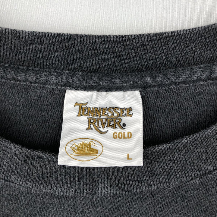 90'S TENNESSEE RIVER Indian Motorcycle T-shirt, Made in USA, Men's Size L (approx.), Vintage cotton black type Vintage Second Hand