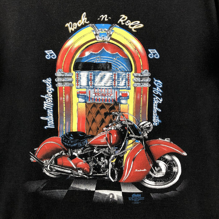 90'S TENNESSEE RIVER Indian Motorcycle T-shirt, Made in USA, Men's Size L (approx.), Vintage cotton black type Vintage Second Hand