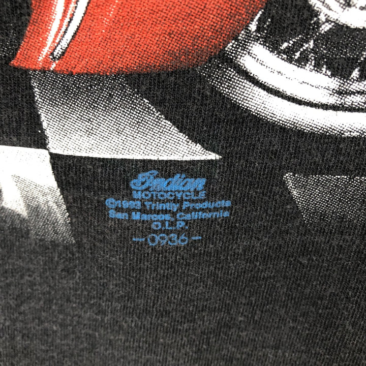 90'S TENNESSEE RIVER Indian Motorcycle T-shirt, Made in USA, Men's Size L (approx.), Vintage cotton black type Vintage Second Hand