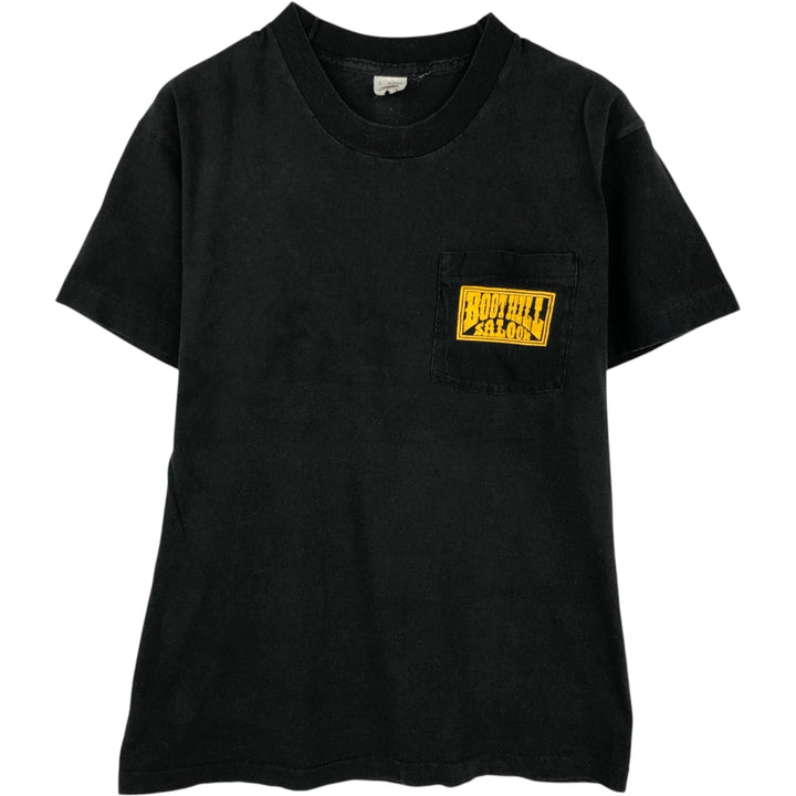 90'S Fruit of the Loom Boothill Saloon Motorcycle T-shirt, Made in USA, Men's Size L (approx.), Vintage cotton black type Vintage Second Hand