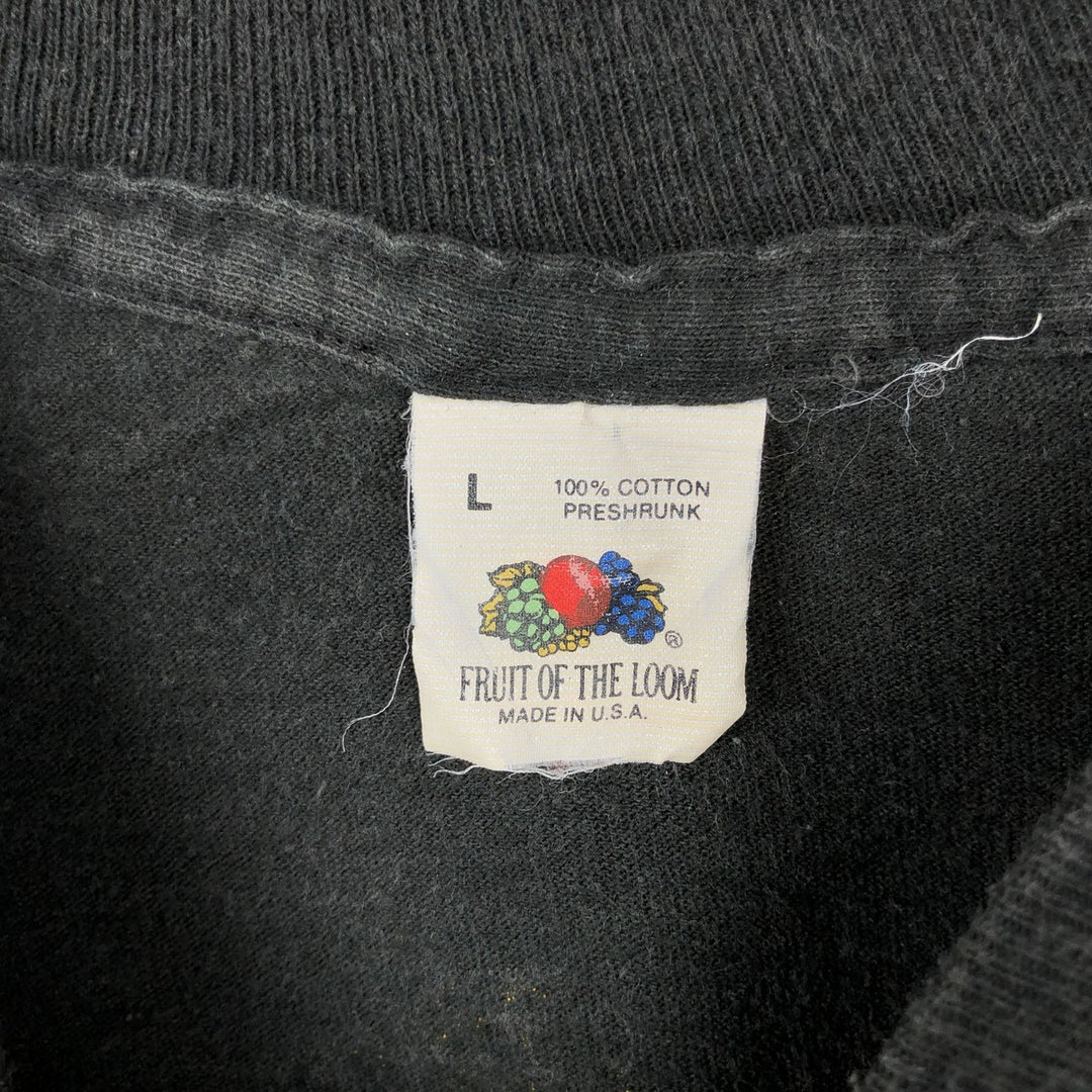 90'S Fruit of the Loom Boothill Saloon Motorcycle T-shirt, Made in USA, Men's Size L (approx.), Vintage cotton black type Vintage Second Hand