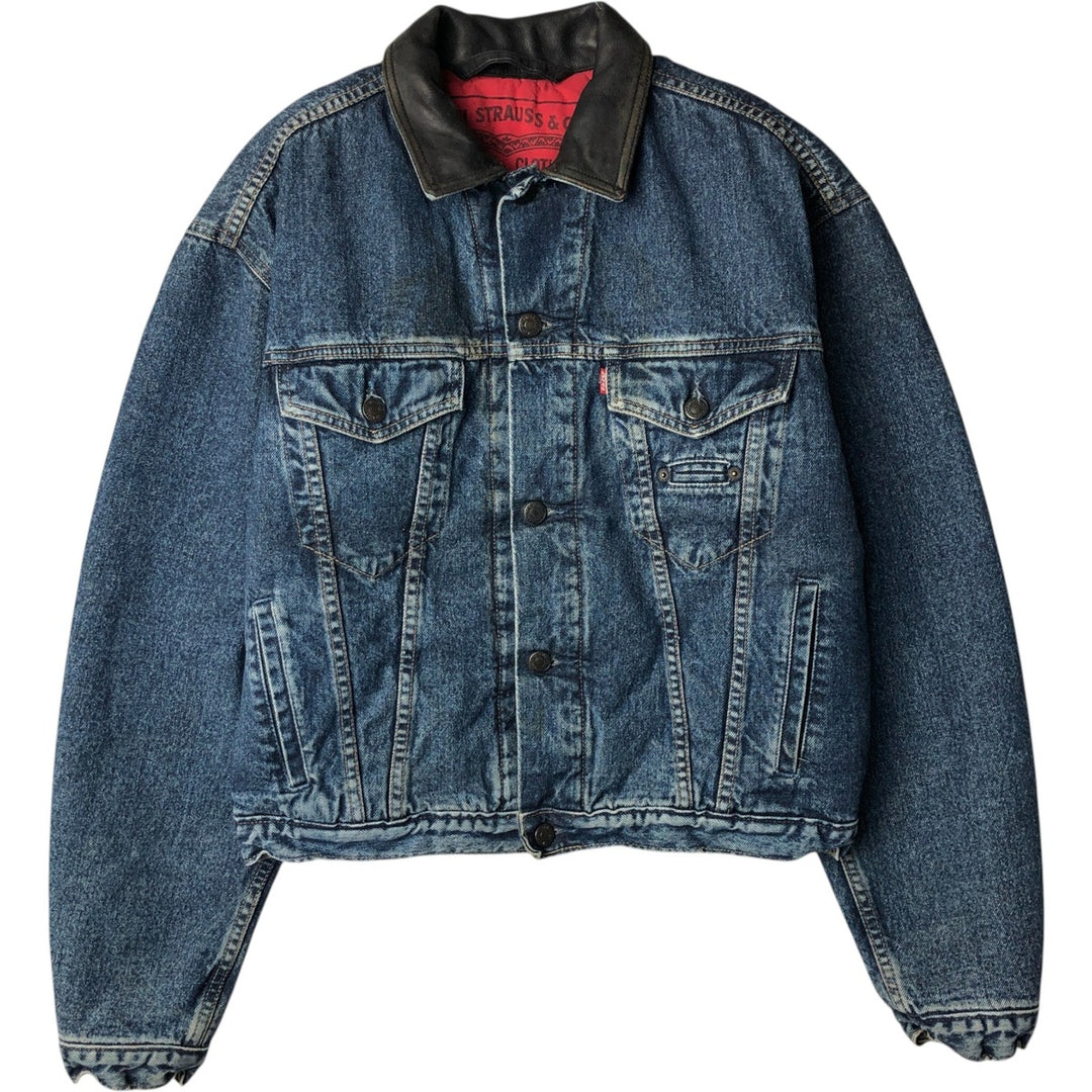 1980'S Levi's 71665-0815 Padded Denim Jacket (Men's Size M) cotton blue type Vintage Second Hand