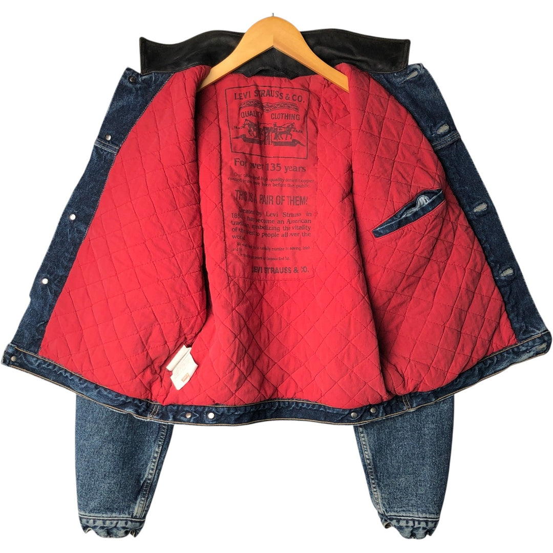 1980'S Levi's 71665-0815 Padded Denim Jacket (Men's Size M) cotton blue type Vintage Second Hand