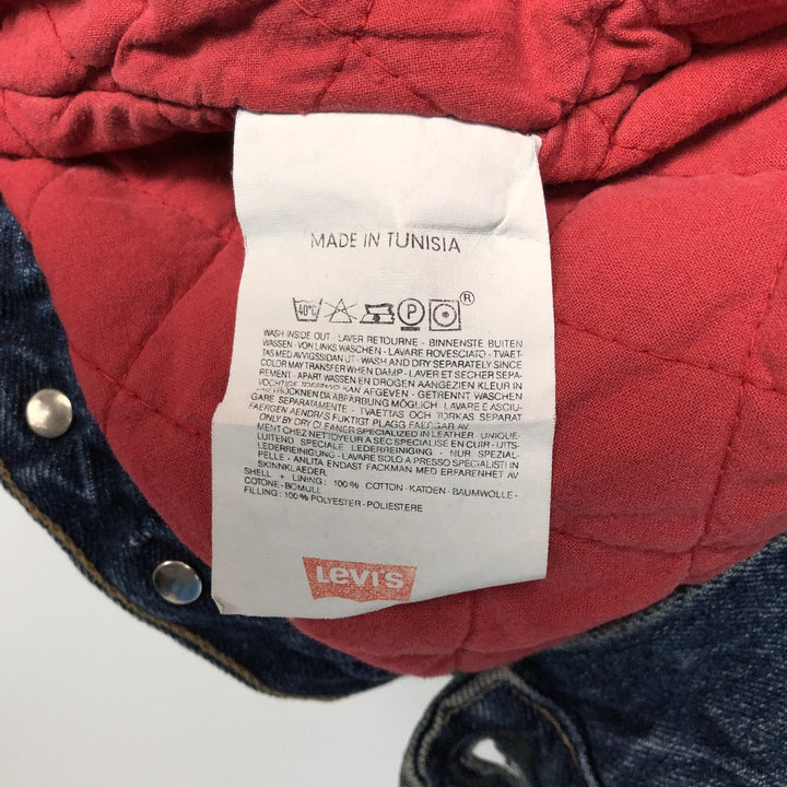 1980'S Levi's 71665-0815 Padded Denim Jacket (Men's Size M) cotton blue type Vintage Second Hand