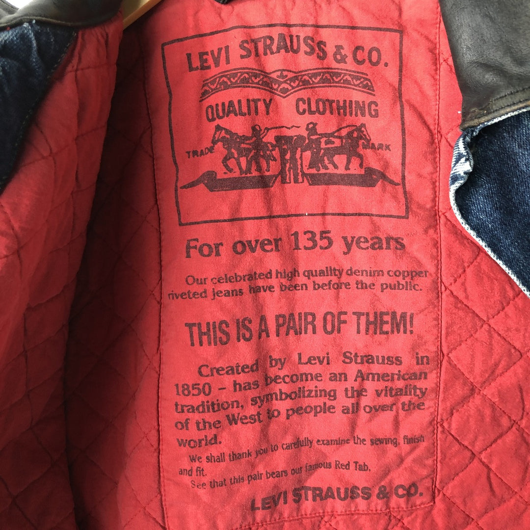 1980'S Levi's 71665-0815 Padded Denim Jacket (Men's Size M) cotton blue type Vintage Second Hand