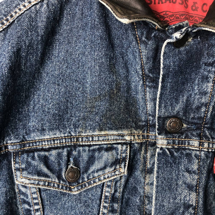 1980'S Levi's 71665-0815 Padded Denim Jacket (Men's Size M) cotton blue type Vintage Second Hand
